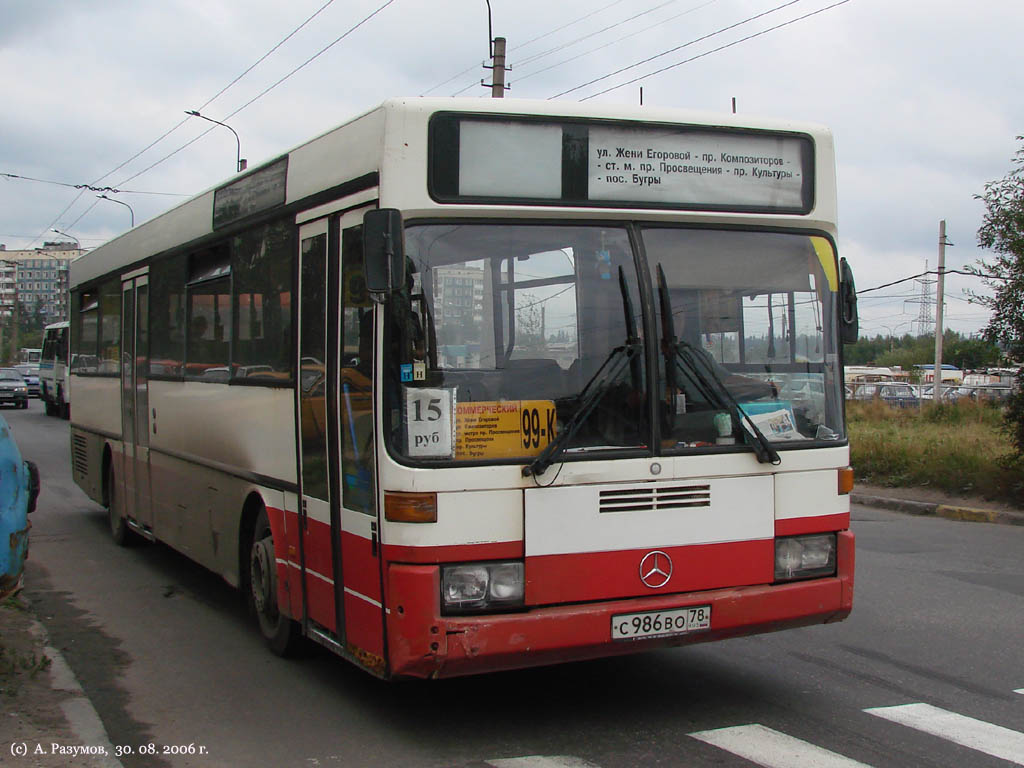 Санкт-Петербург, Mercedes-Benz O405 № С 986 ВО 78 — Фото — Автобусный  транспорт