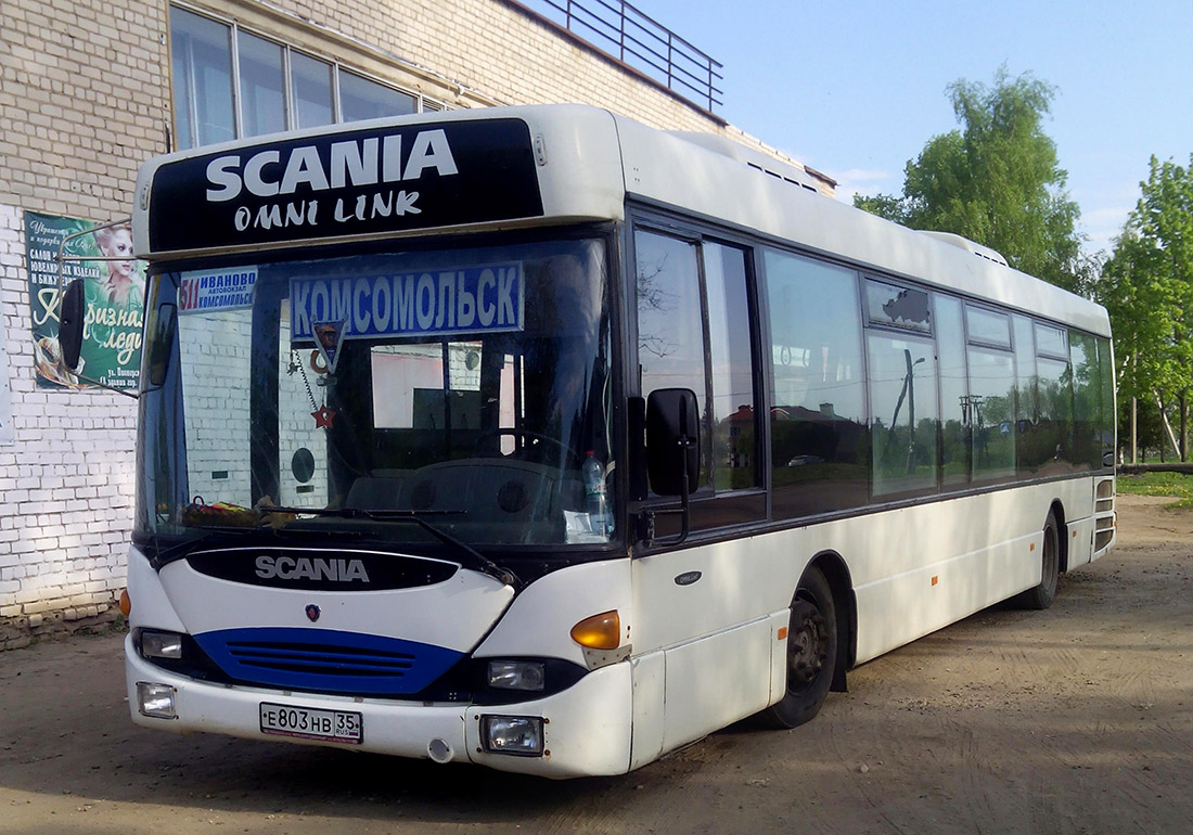 Ивановская область, Scania OmniLink I (Скания-Питер) № Е 803 НВ 35 — Фото —  Автобусный транспорт