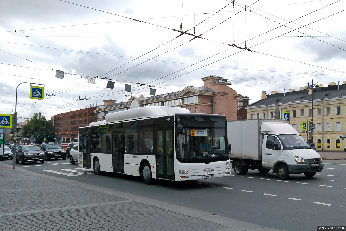 Saint Petersburg, MAN A21 Lion's City NL313 CNG # 7511