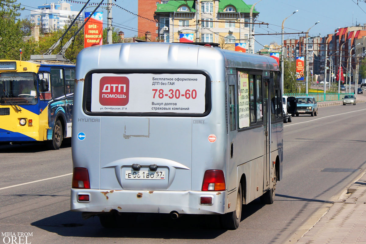 Орловская область, Hyundai County LWB C11 (ТагАЗ) № Е 061 ВО 57 — Фото —  Автобусный транспорт