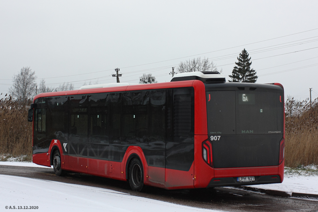 Lithuania, MAN 12C Lion's City 12 NL330 EfficientHybrid # 907