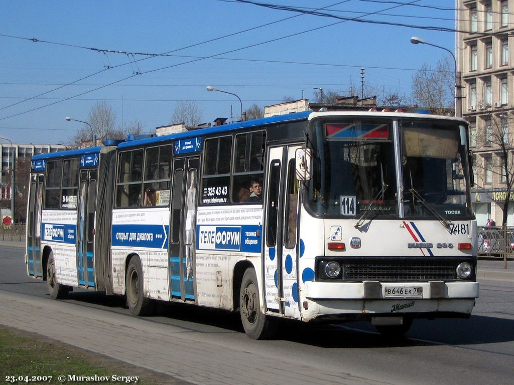 Санкт-Петербург, Ikarus 280.33O № 7481