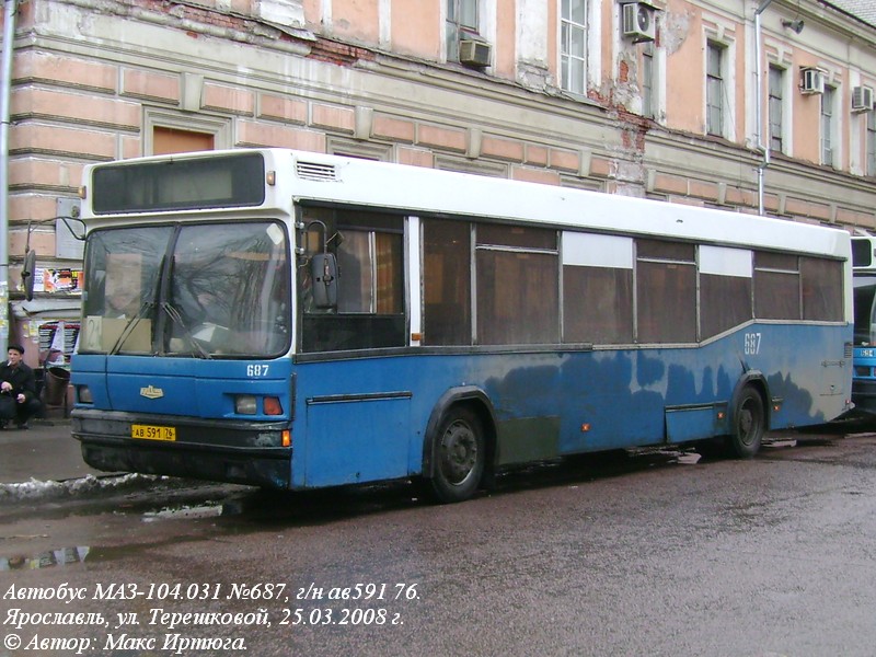 Yaroslavl region, MAZ-104.031 (81 TsIB) Nr. 687