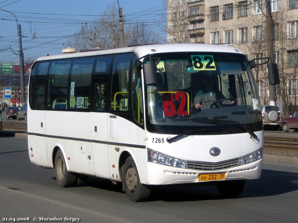 Saint Petersburg, Yutong ZK6737D # 2265