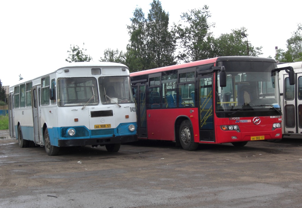 Obwód leningradzki, LiAZ-677MB Nr 04233; Obwód leningradzki, Higer KLQ6118GS Nr 04136