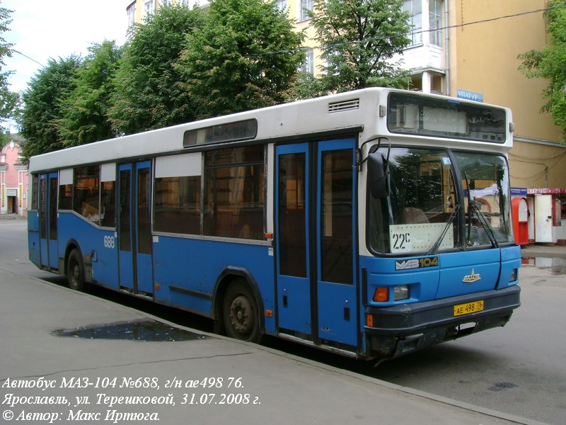 Яраслаўская вобласць, МАЗ-104.031 (81 ЦИБ) № 688