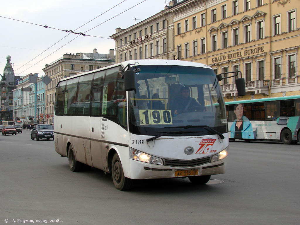 Санкт-Петербург, Yutong ZK6737D № 2189