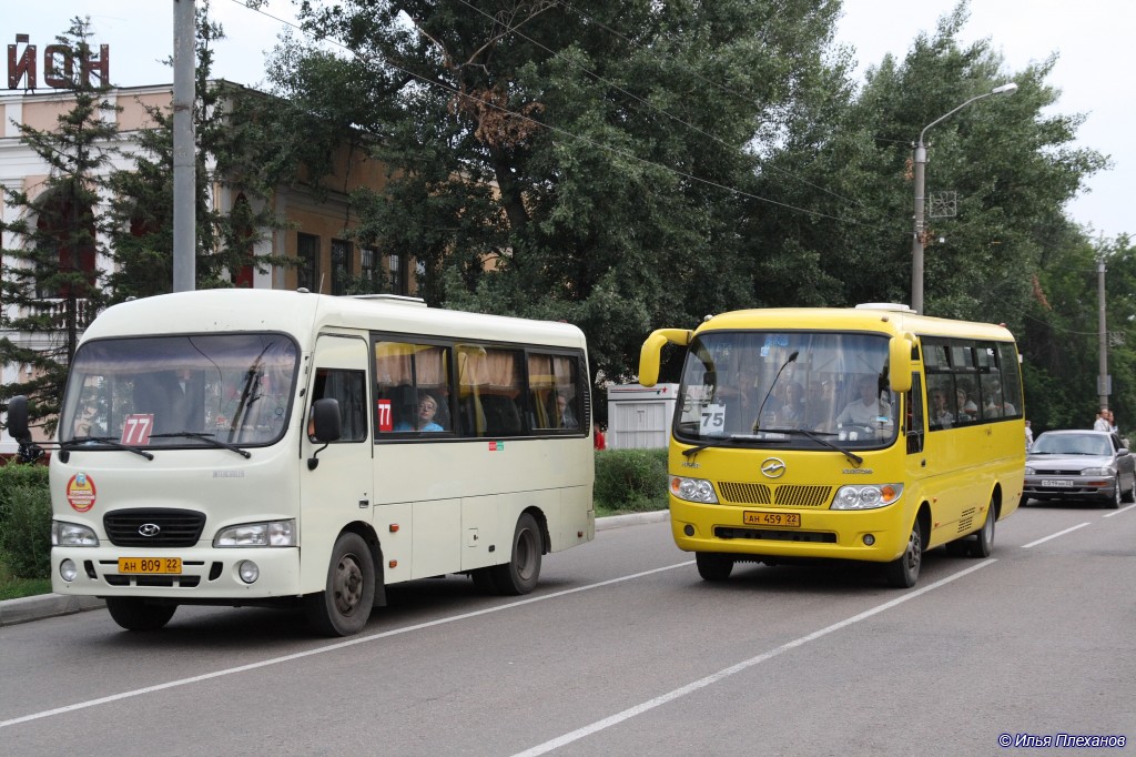 Алтайский край, Higer KLQ6728G № АН 459 22; Алтайский край, Hyundai County SWB (группа ТагАЗ) № АН 809 22; Алтайский край — Разные фотографии