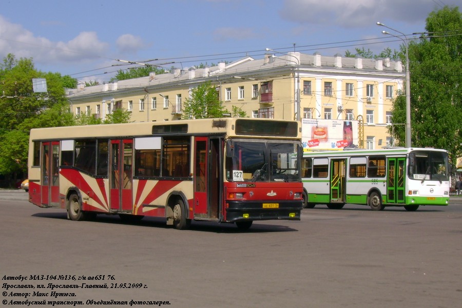 Yaroslavl region, MAZ-104.031 (81 TsIB) Nr. 136