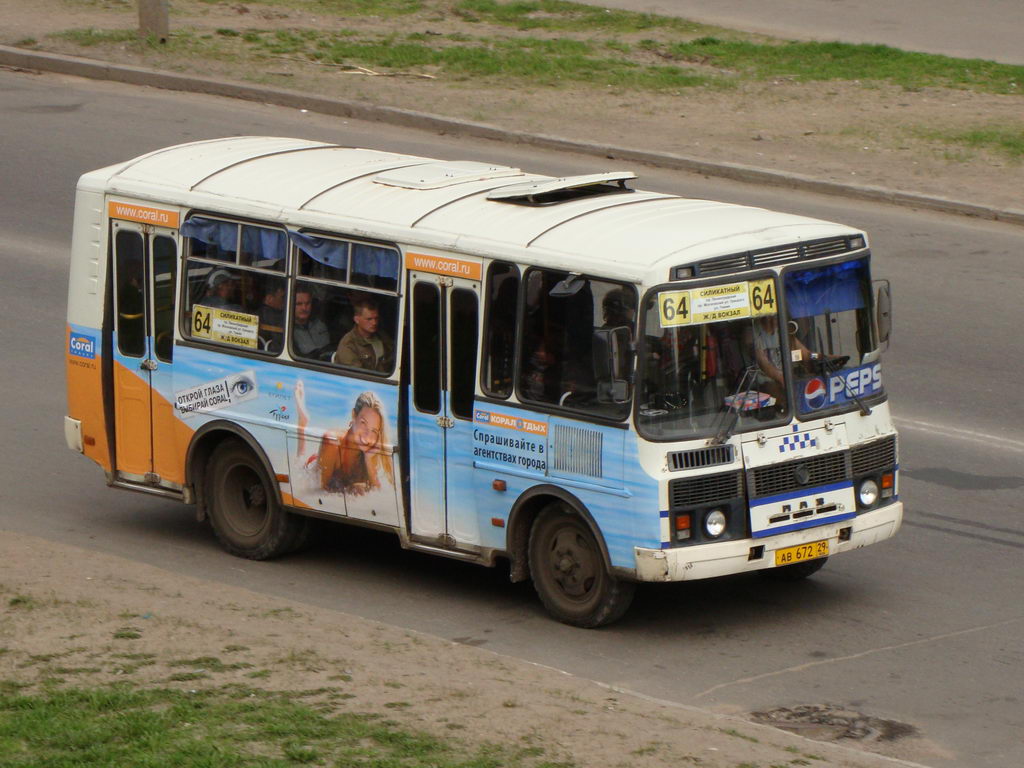 Архангельская область, ПАЗ-32054 № АВ 672 29