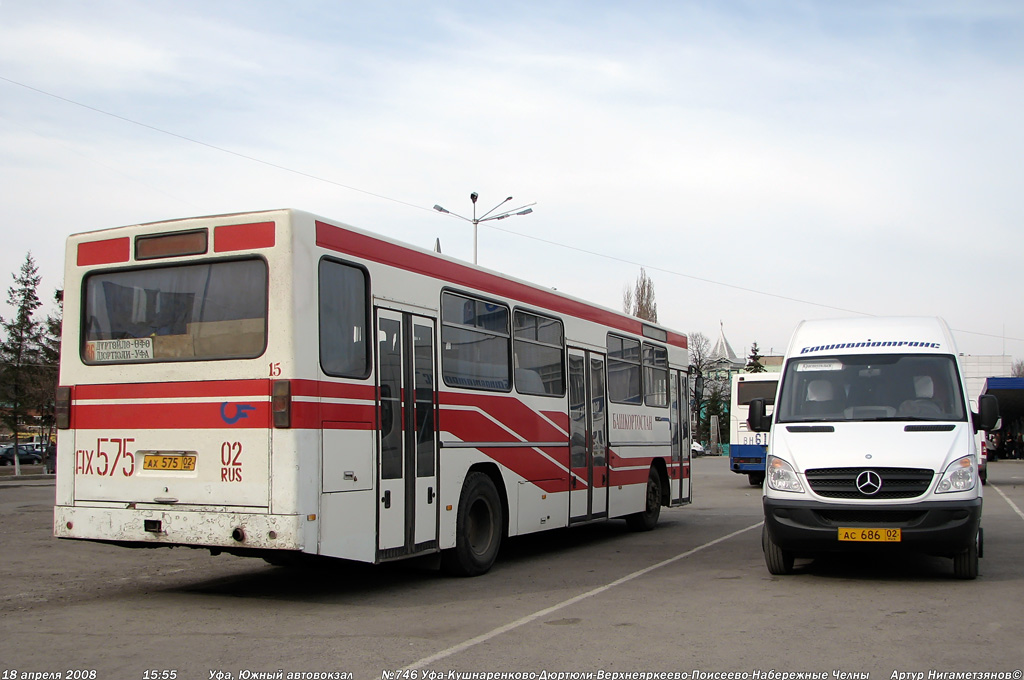 Башкортостан, Mercedes-Benz O325 № 15; Башкортостан, 906.655 (Mercedes-Benz Sprinter 515CDI) № АС 686 02