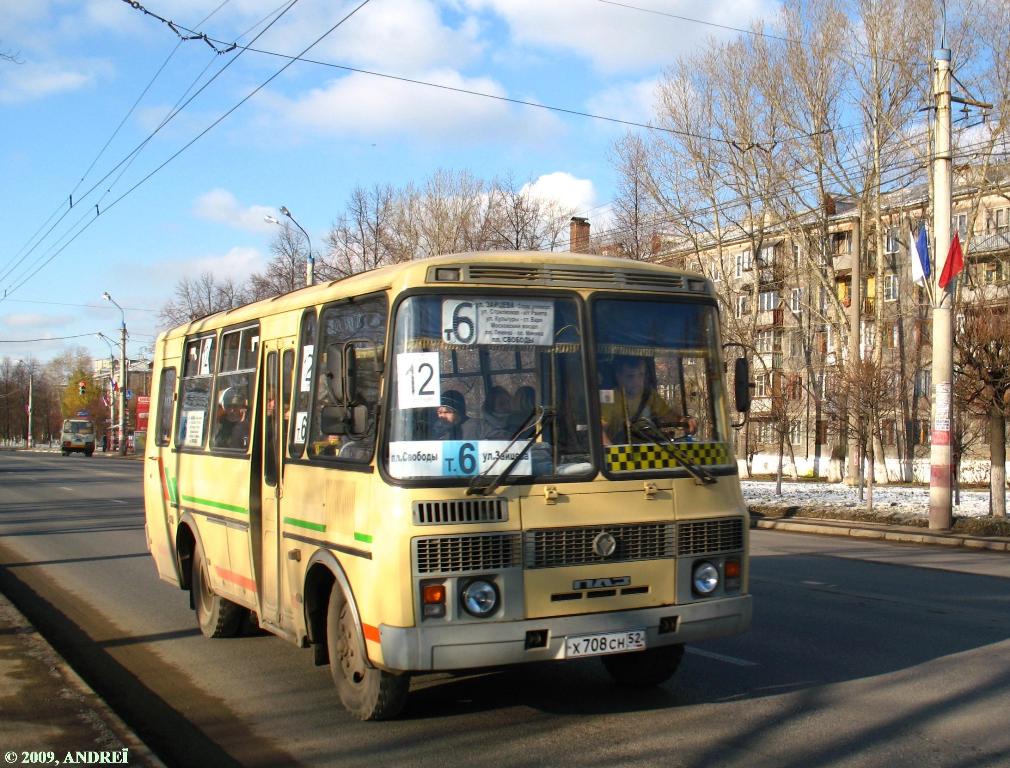Нижегородская область, ПАЗ-32053 № Х 708 СН 52