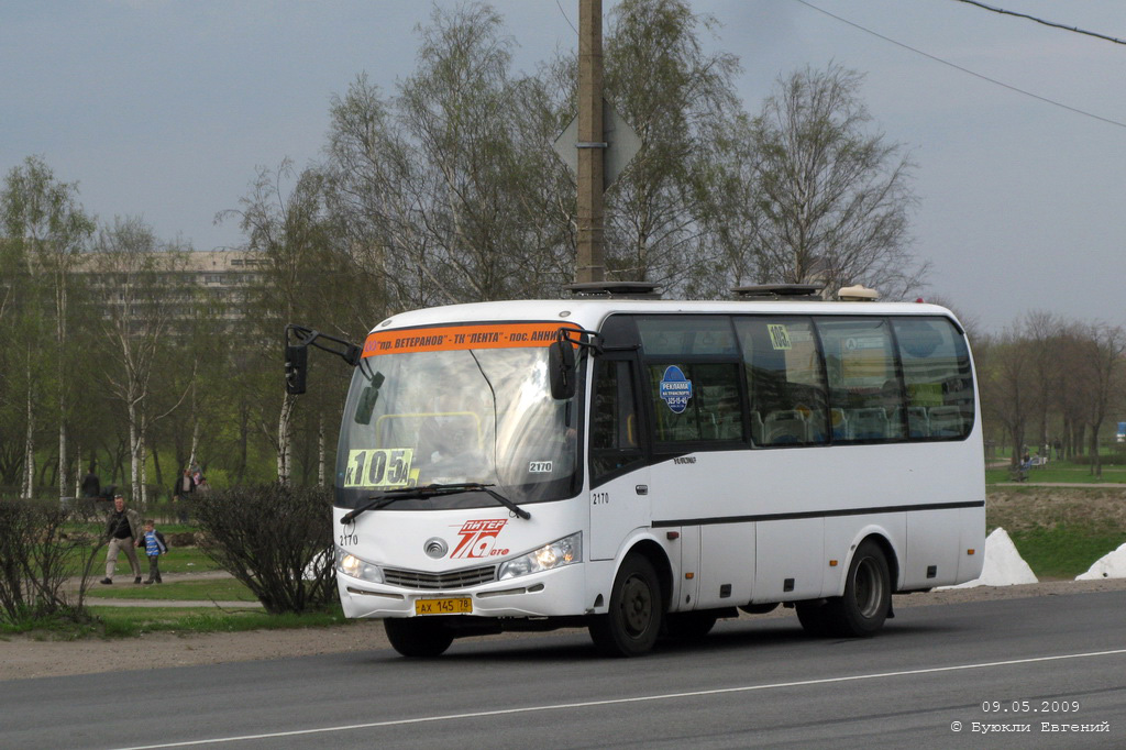 Санкт-Петербург, Yutong ZK6737D № 2170