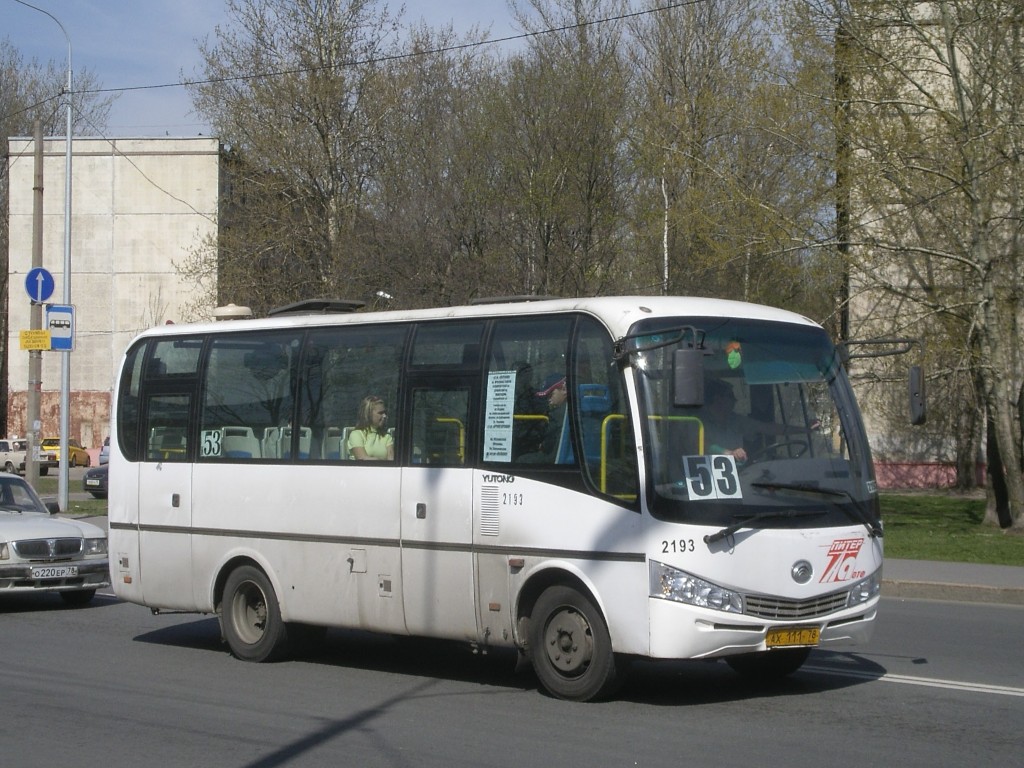 Санкт-Петербург, Yutong ZK6737D № 2193