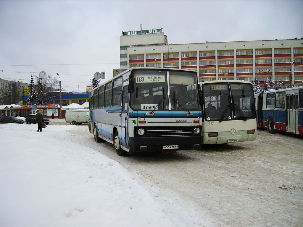 Obwód twerski, Ikarus 256.50V Nr 423; Obwód twerski, Mercedes-Benz O345 Nr 327; Obwód twerski — Urban, suburban and service buses (2000 — 2009 гг.)