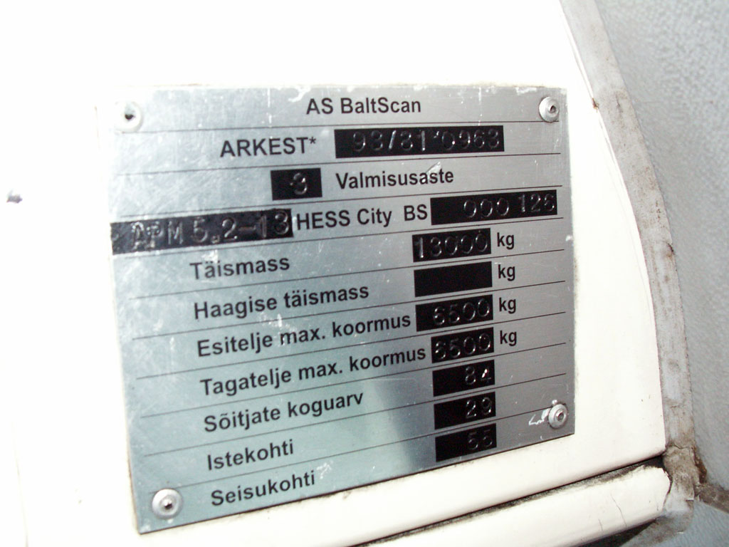 Эстония, Hess City APM 5.2-13 (BaltScan) № 309