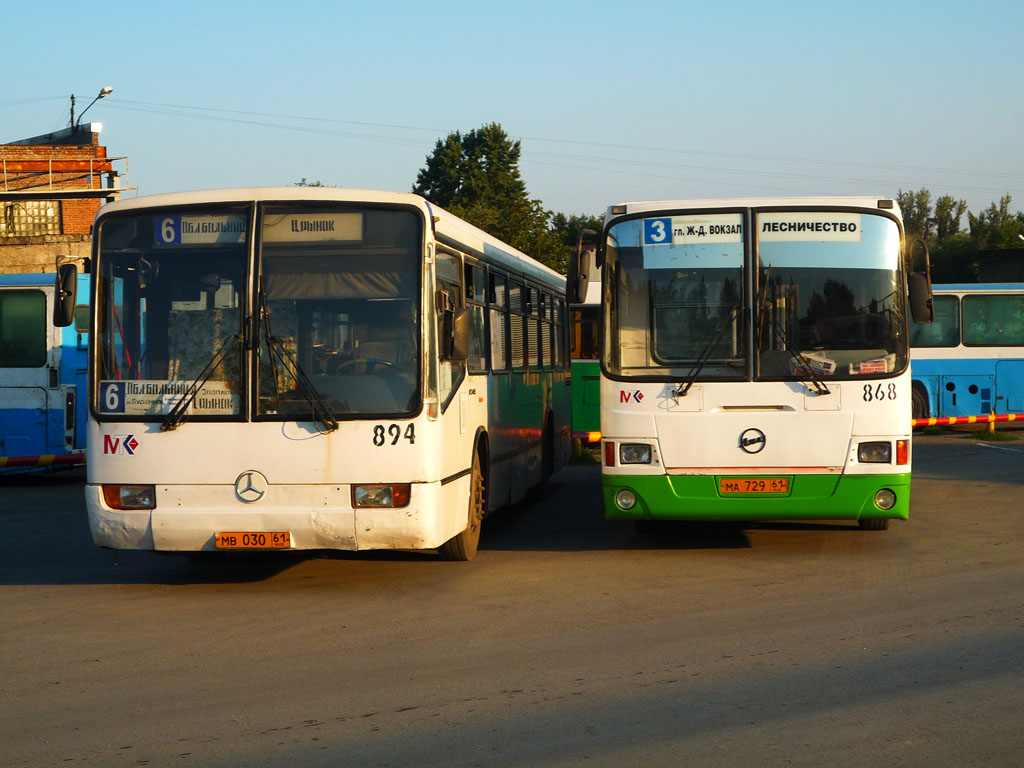 Rostov region, Mercedes-Benz O345 # 894; Rostov region, LiAZ-5256.45 # 868; Rostov region — Bus depots