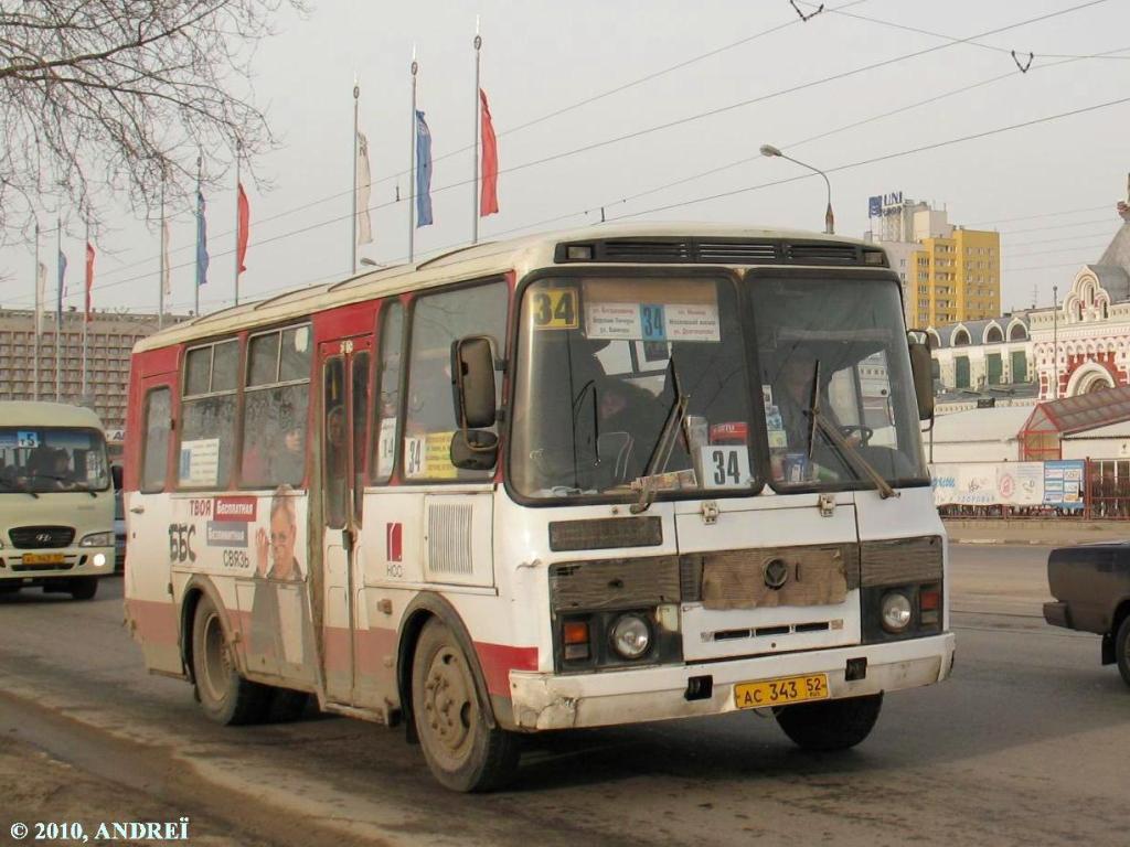 Нижегородская область, ПАЗ-32053 № АС 343 52