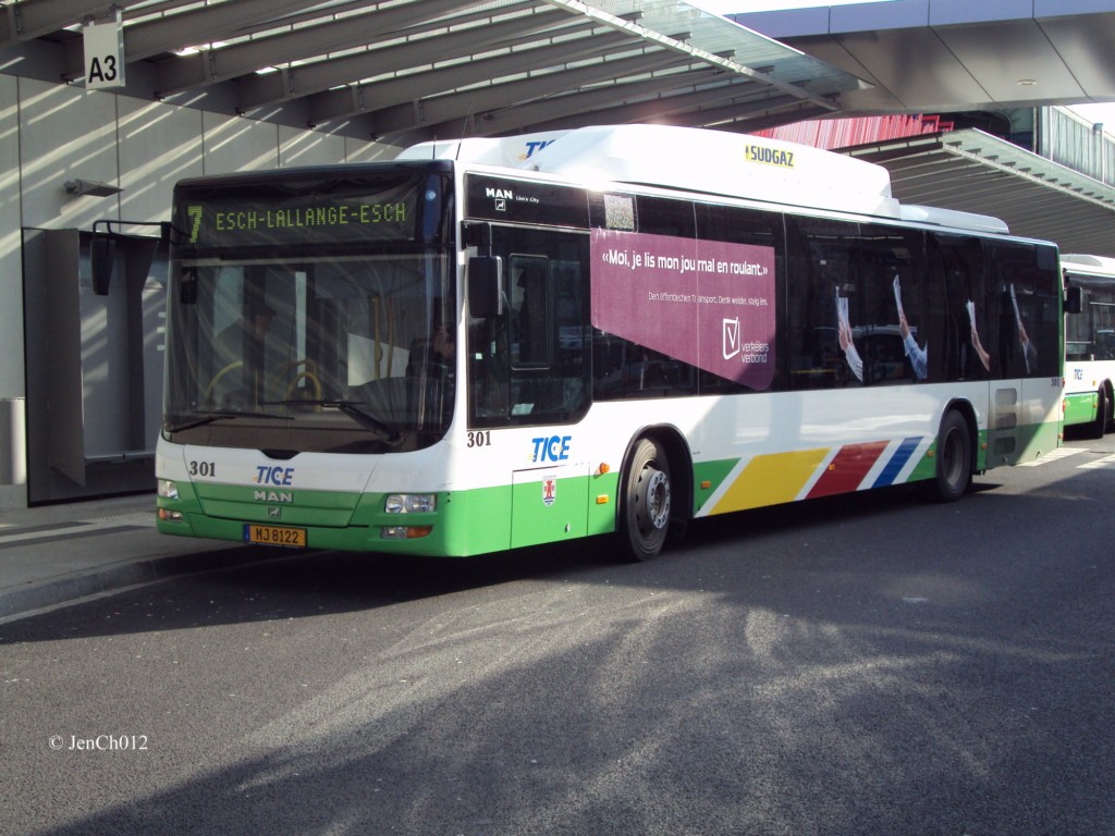 Люксембург, MAN A21 Lion's City NL313 CNG № 301