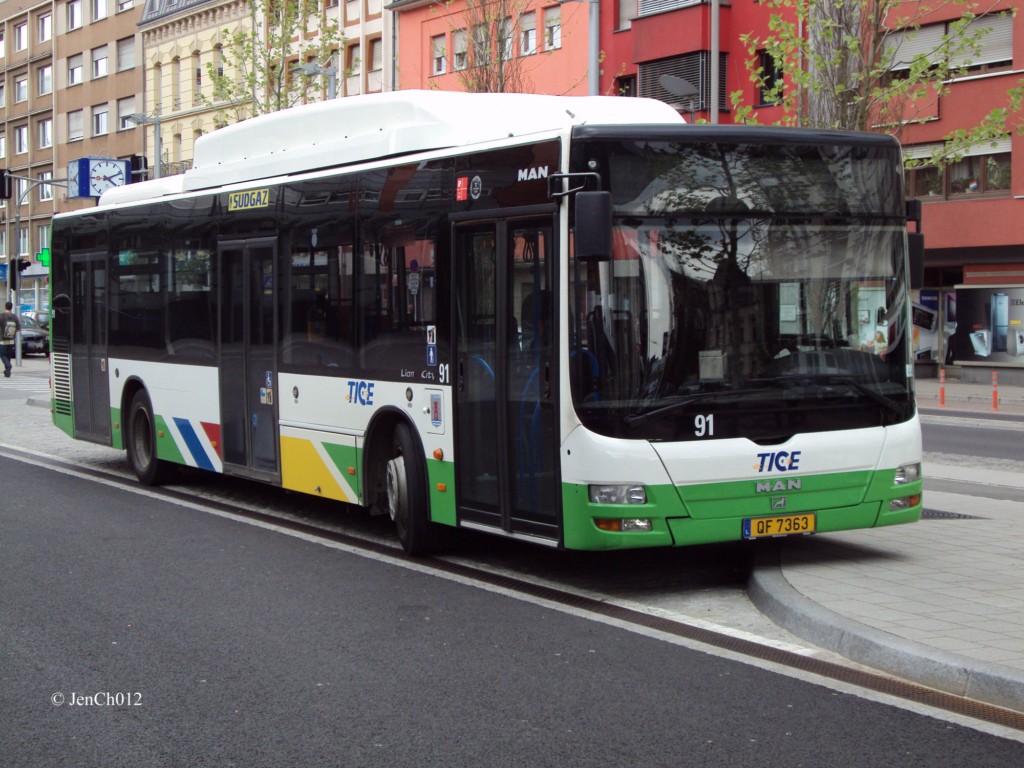 Люксембург, MAN A21 Lion's City NL313 CNG № 91