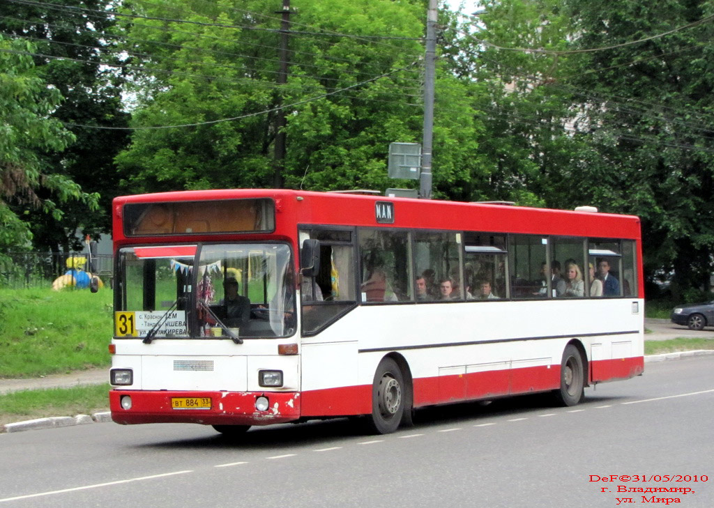 Vladimir region, MAN 791 SL202 č. ВТ 884 33