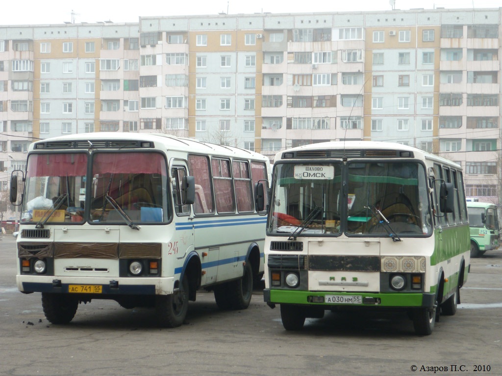 Омская область, ПАЗ-3206-110 № 245; Омская область, ПАЗ-3205 (00) № 10