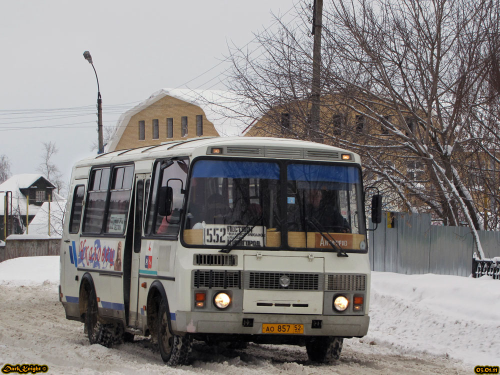 Нижегородская область, ПАЗ-32053 № АО 857 52