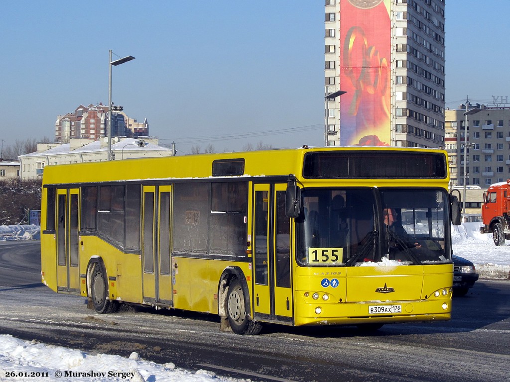 Санкт-Петербург, МАЗ-103.465 № В 309 АХ 178