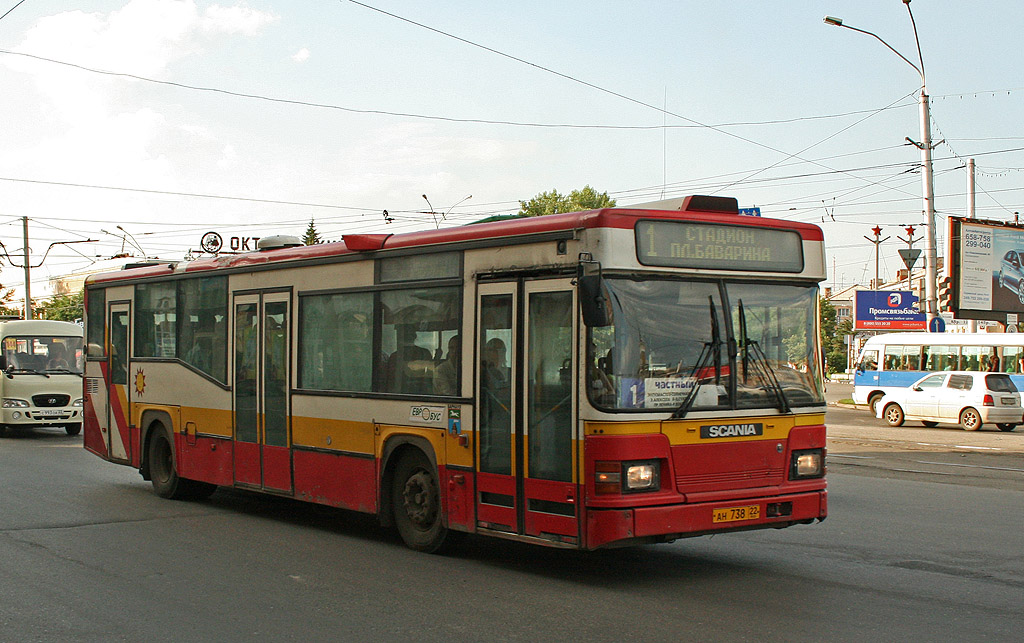 Altayskiy kray, Scania CN113CLL MaxCi # АН 738 22; Altayskiy kray, Hyundai County SWB C08 (RZGA) # С 993 ОА 22