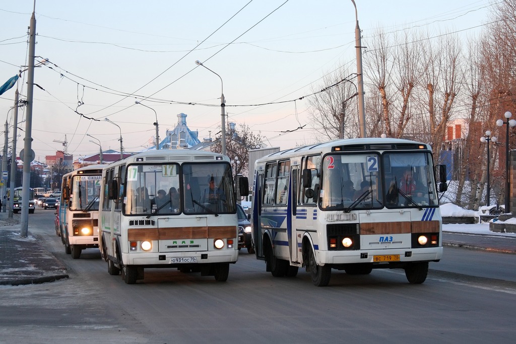 Tomsk region, PAZ-32051-110 # О 931 ОС 70; Tomsk region, PAZ-32054 # ВС 719 70