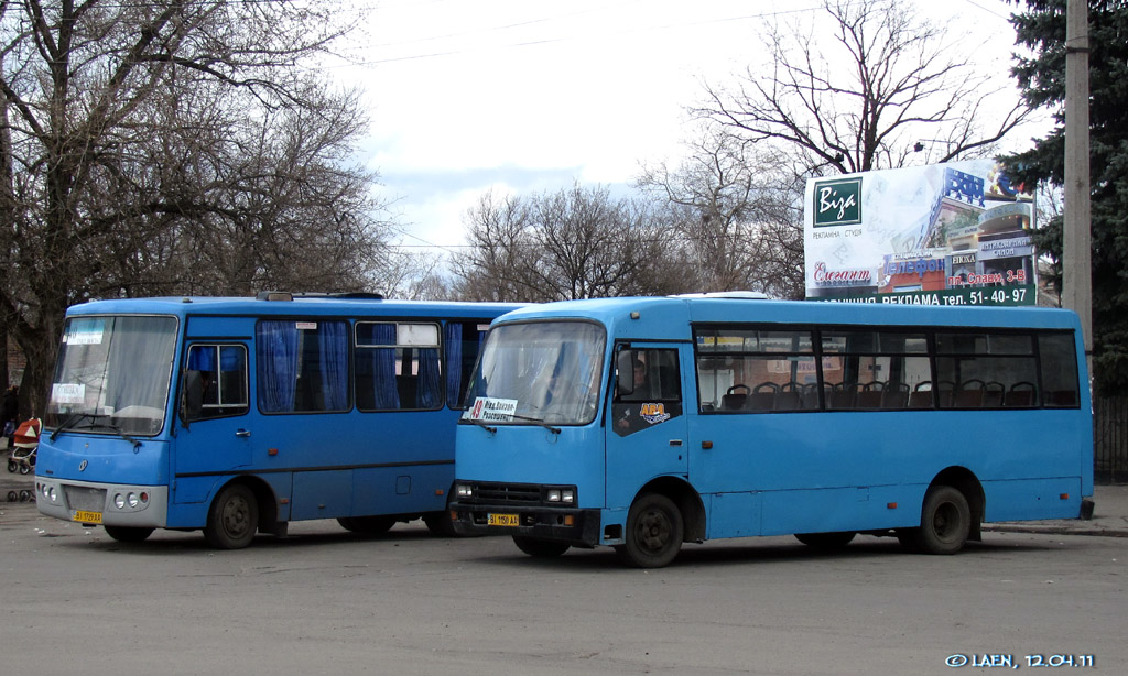 Полтавская область, Богдан А091 № BI 1150 AA; Полтавская область, ХАЗ-3250.02 № BI 1729 AA; Полтавская область — Полтава — разные фотографии