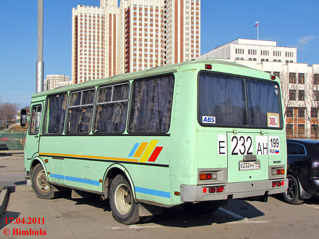 Москва, ПАЗ-32053 № Е 232 АН 199