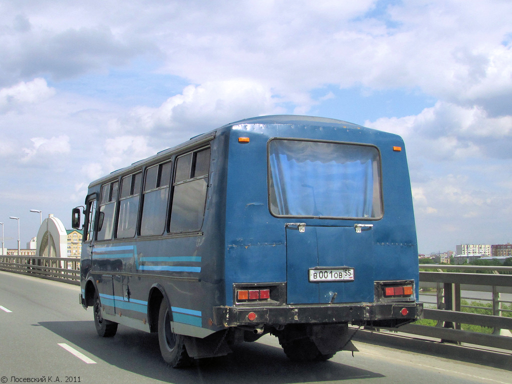 Омская область, ПАЗ-3205 (00) № В 001 ОВ 55