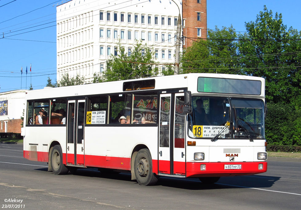 Владимирская область, MAN 791 SL202 № К 831 МР 33