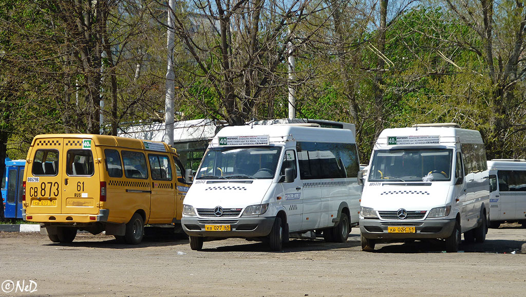 Rostovská oblast, GAZ-322132 (XTH, X96) č. 005296; Rostovská oblast, Samotlor-NN-323760 (MB Sprinter 413CDI) č. 005343; Rostovská oblast — Bus depots