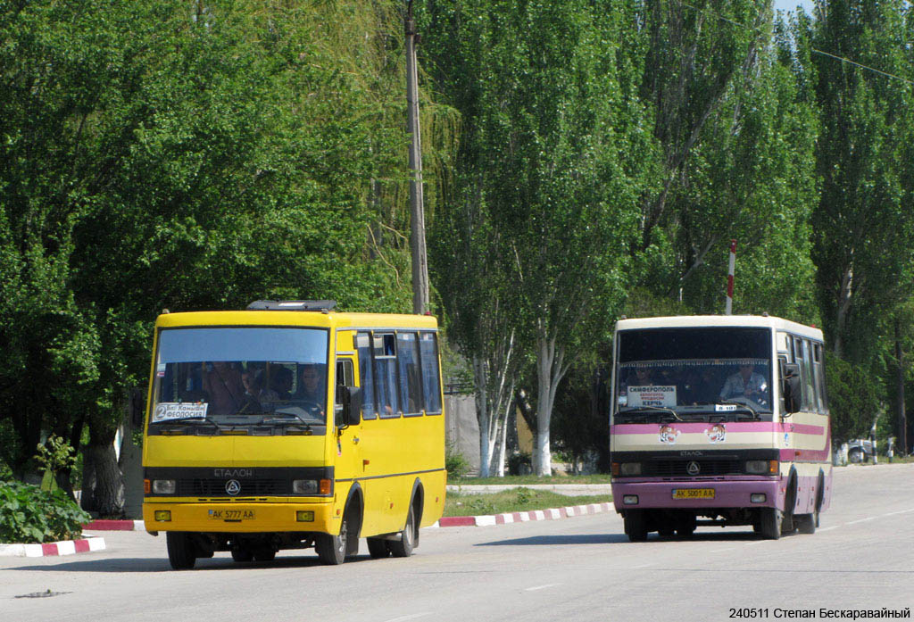 Республика Крым, БАЗ-А079.14 "Подснежник" № AK 5777 AA; Республика Крым, БАЗ-А079.23 "Мальва" № AK 5001 AA; Республика Крым — Разные фотографии