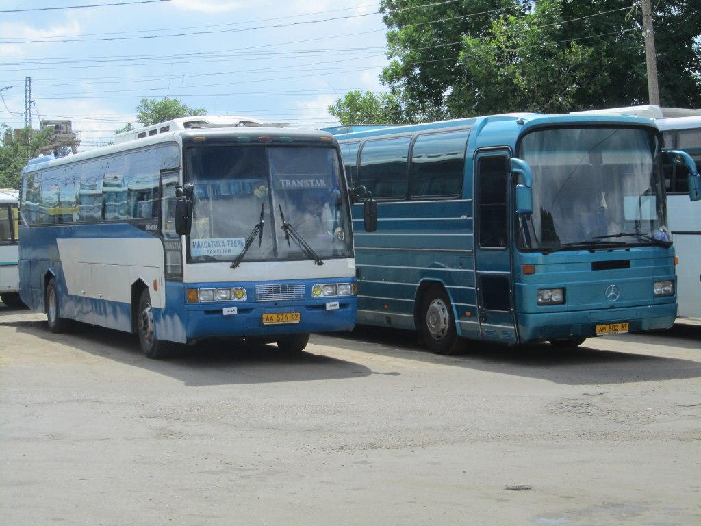 Тверская область, SsangYong TransStar № АА 574 69; Тверская область, Mercedes-Benz O303-15RHD № АМ 802 69; Тверская область — Тверской автовокзал