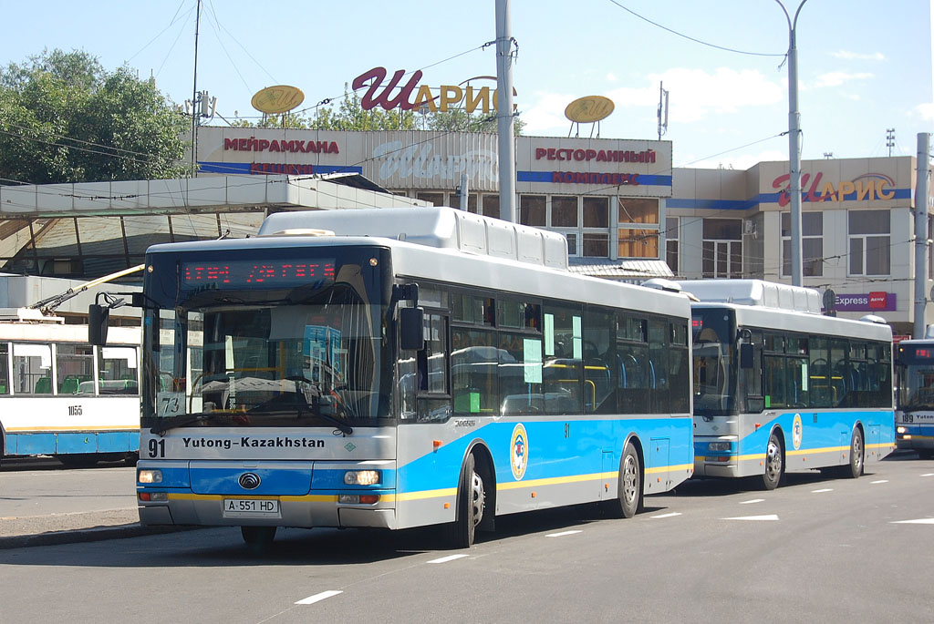 Алматы, Yutong ZK6120HGM № 91