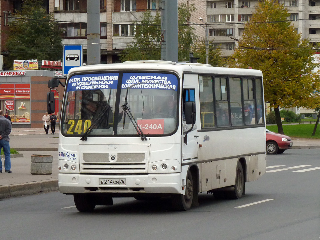 Санкт-Петербург, ПАЗ-320402-03 № В 214 СМ 76