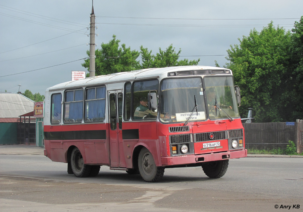 Марий Эл, ПАЗ-3205 КТ-201Б № В 316 АР 12