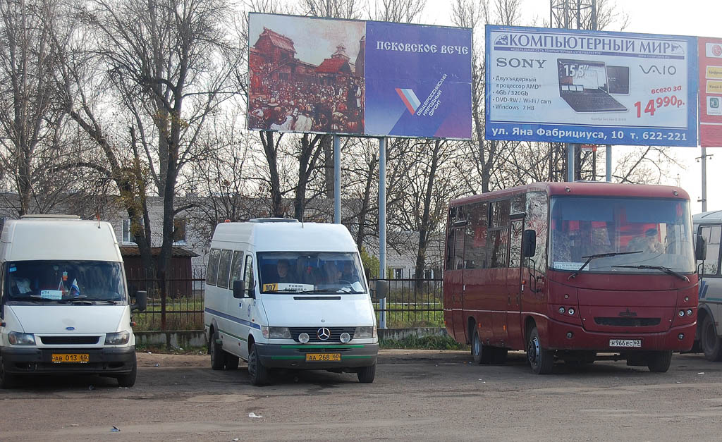 Pskov region, Samotlor-NN-3236 (Ford Transit) # АВ 013 60; Pskov region, Mercedes-Benz Sprinter W904 412D # 313; Pskov region, MAZ-256.100 # Н 966 ЕС 60