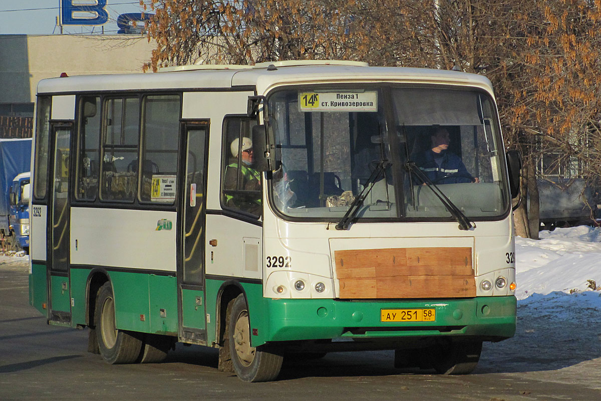 Пензенская область, ПАЗ-320402-03 № 3292