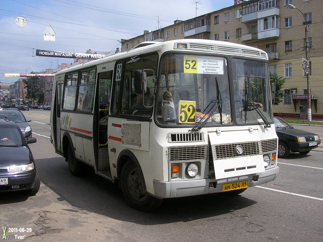 Тверская область, ПАЗ-32054 № АМ 524 69