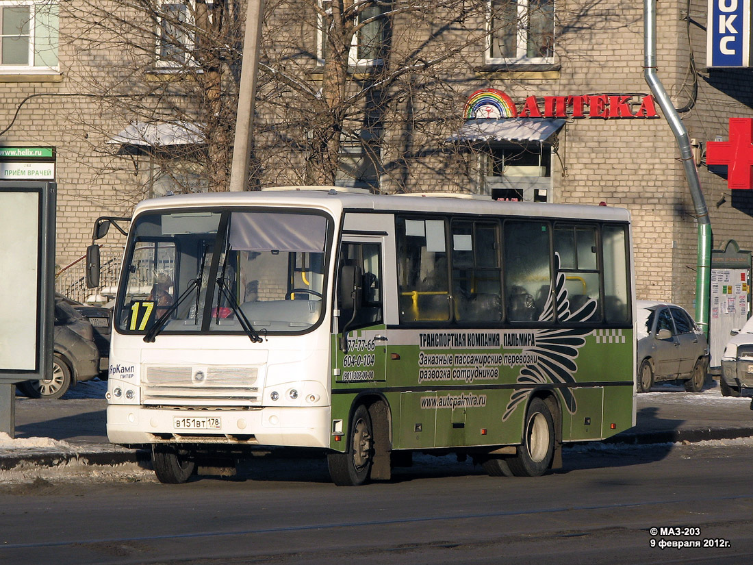 Санкт-Петербург, ПАЗ-320402-03 № В 151 ВТ 178