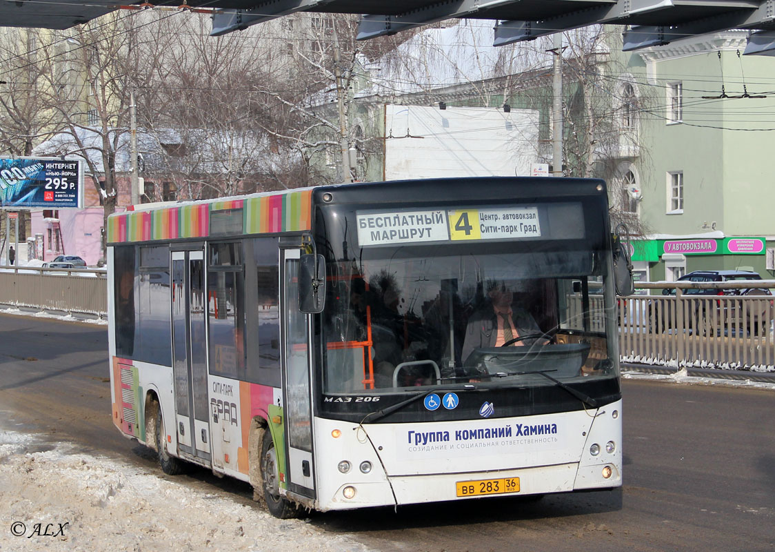 Воронежская область, МАЗ-206.060 № ВВ 283 36