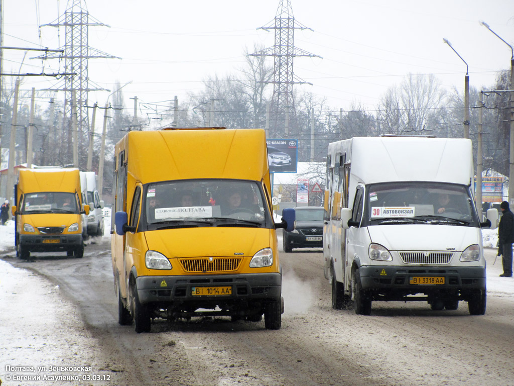 Poltava region, Ruta 20 č. BI 1014 AA; Poltava region, Ruta 20 č. BI 3318 AA; Poltava region — Poltava, different photos