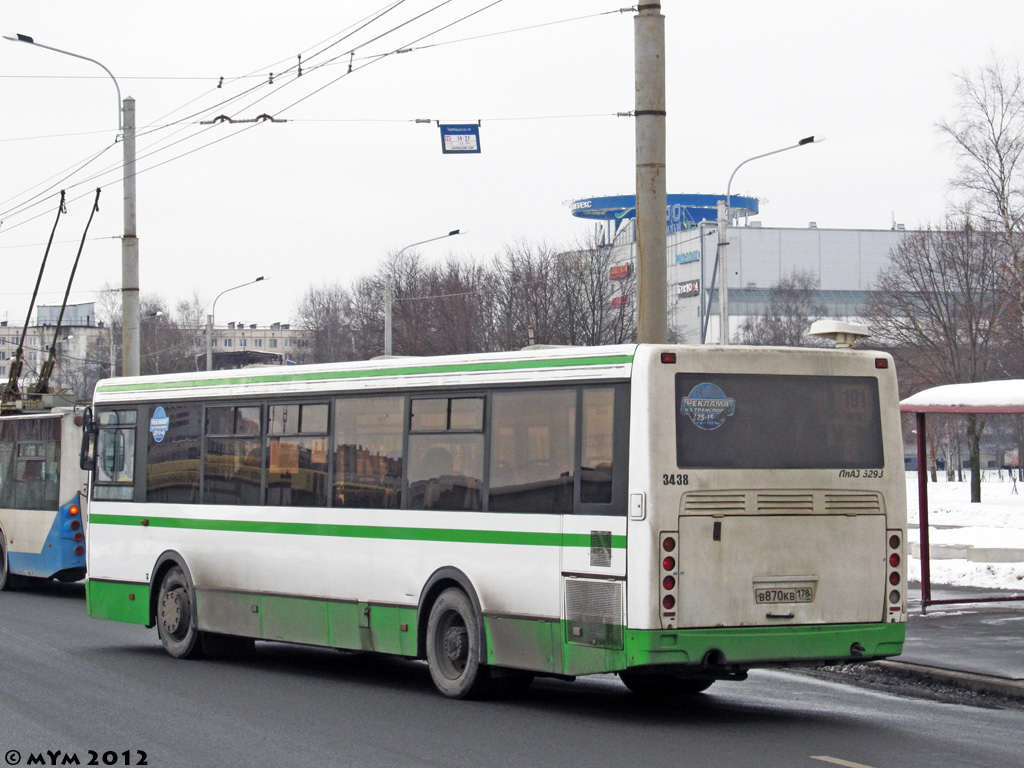 Санкт-Петербург, ЛиАЗ-5293.53 № 3438