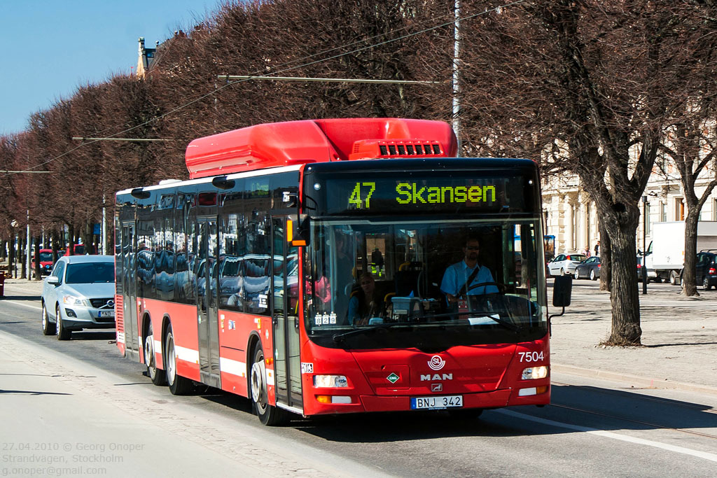 Швеция, MAN A26 Lion's City C NL313-13,68 CNG № 7504