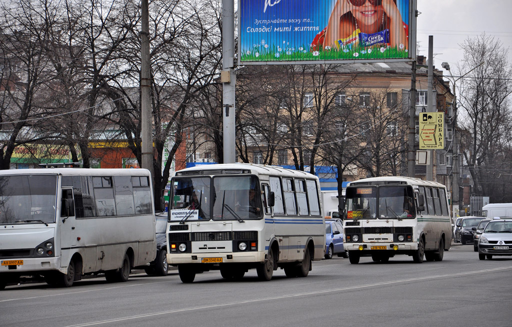 Сумская область, ПАЗ-32053-07 № BM 3340 AA; Харьковская область, ПАЗ-32054-07 № 018-96 ХА