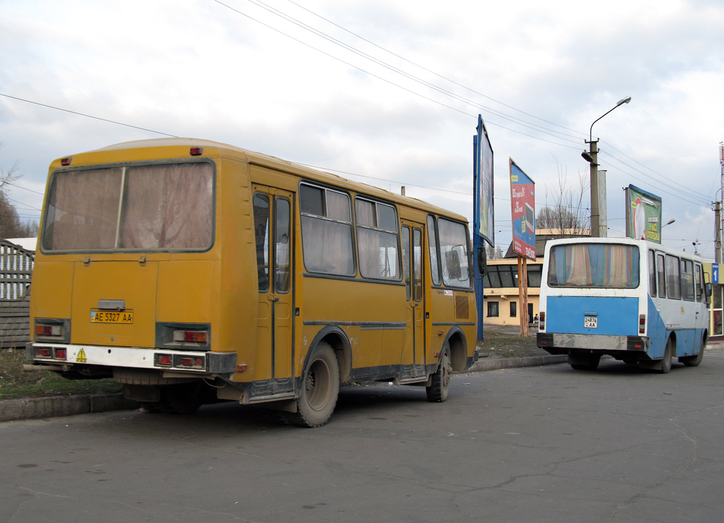 Днепропетровская область, ПАЗ-32051-110 № AE 5327 AA; Днепропетровская область, ДАЗ-3221 "Дніпро" № 248-76 АА